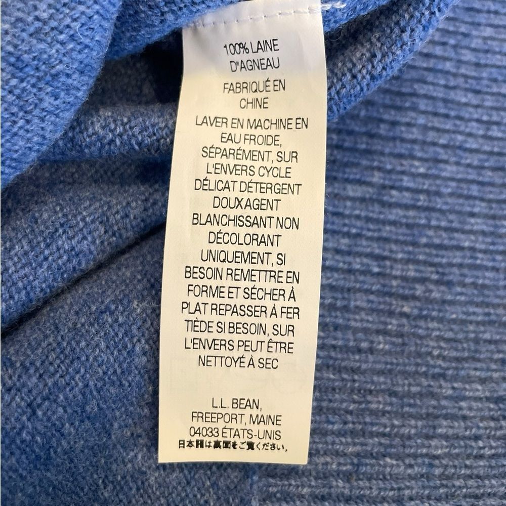 LL Bean Blue Sweater Vest V Neck Laine Mens Large - Picture 4 of 6